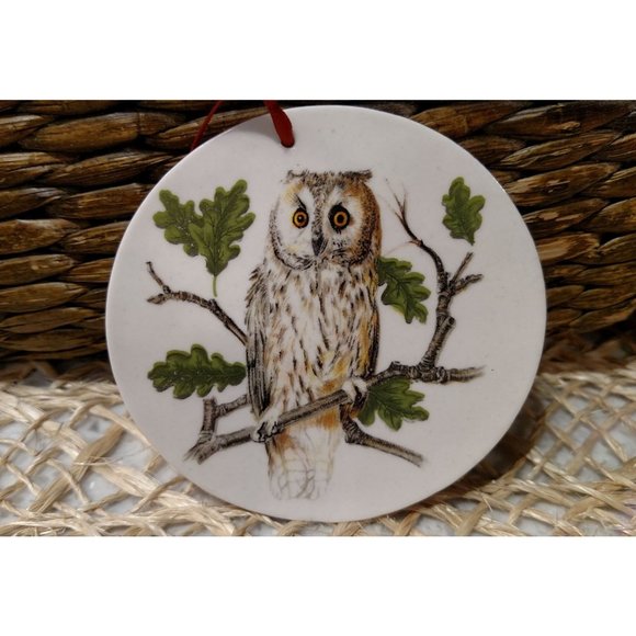 SET/2 Vintage Keramos Industries Handmade Porcelain Owl Ornaments - Picture 3 of 6